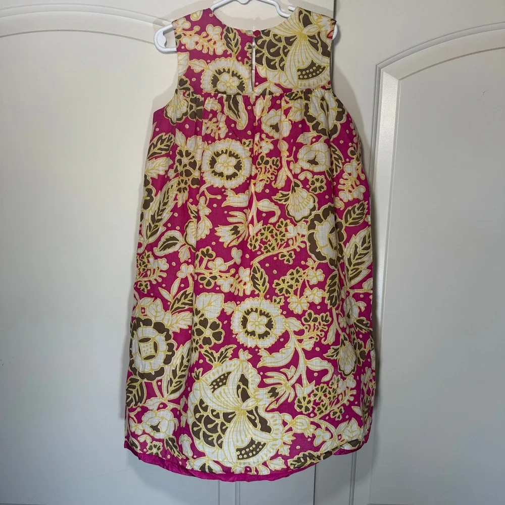 Crewcuts Floral Dress Kids Size 10 Pink Yellow Sleeveless Paisley Vintage